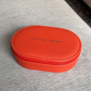 Savannah Friedkin Orange Leather jewelry Case